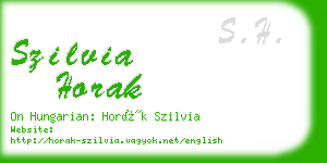 szilvia horak business card